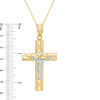 Thumbnail Image 2 of Men's Diamond-Cut Crucifix Pendant in 10K Two-Tone Gold