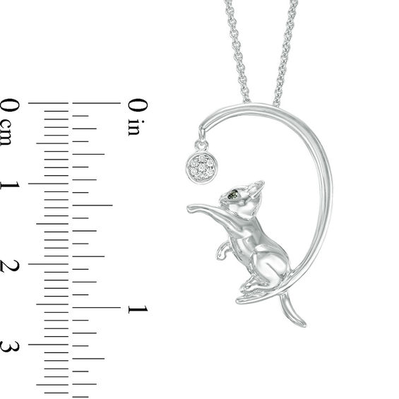 Black and White Diamond Hugging Cats Pendant 10K White Gold Black and White Diamond Hugging Cats Pendant 10K White Gold