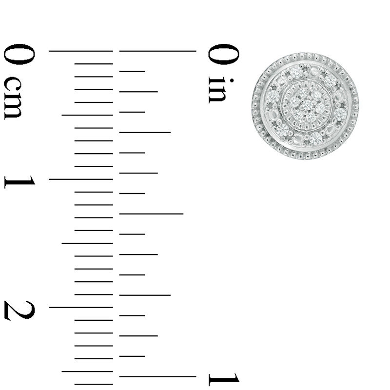 Main Image 2 of 1/10 CT. T.W. Composite Diamond Frame Vintage-Style Stud Earrings in Sterling Silver