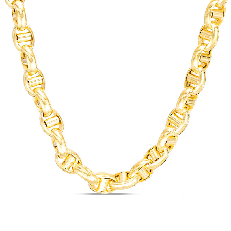 Main Image 1 of Men's Mariner Chain Necklace in 10K Gold - 22"