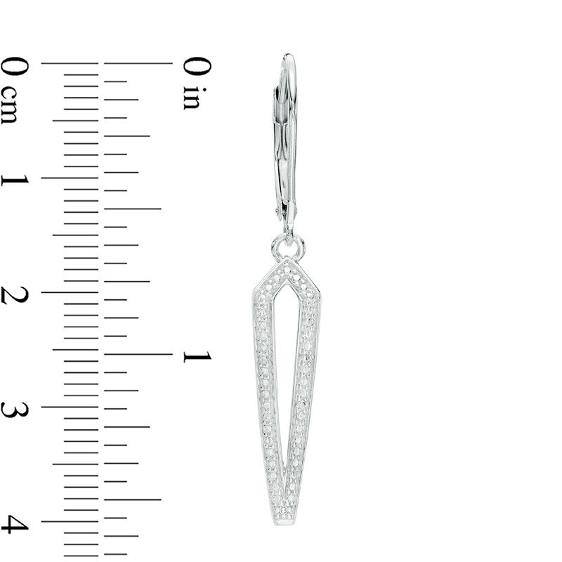 Diamond Accent Elongated Kite-Shaped Pendant and Drop Earrings Set in Sterling Silver