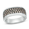 Thumbnail Image 1 of 1 CT. T.W. Champagne Diamond Multi-Row Anniversary Band in 10K White Gold