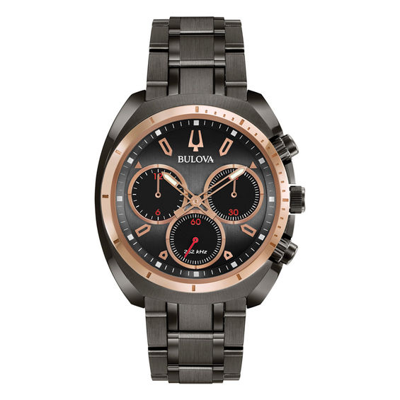 Men's Bulova Curv Chronograph Grey IP Watch (Model: 98A158)