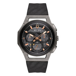 【大放出セール】 Men's Bulova with Watch Strap Titanium Grey Chronograph Curv ウエイトトレーニング