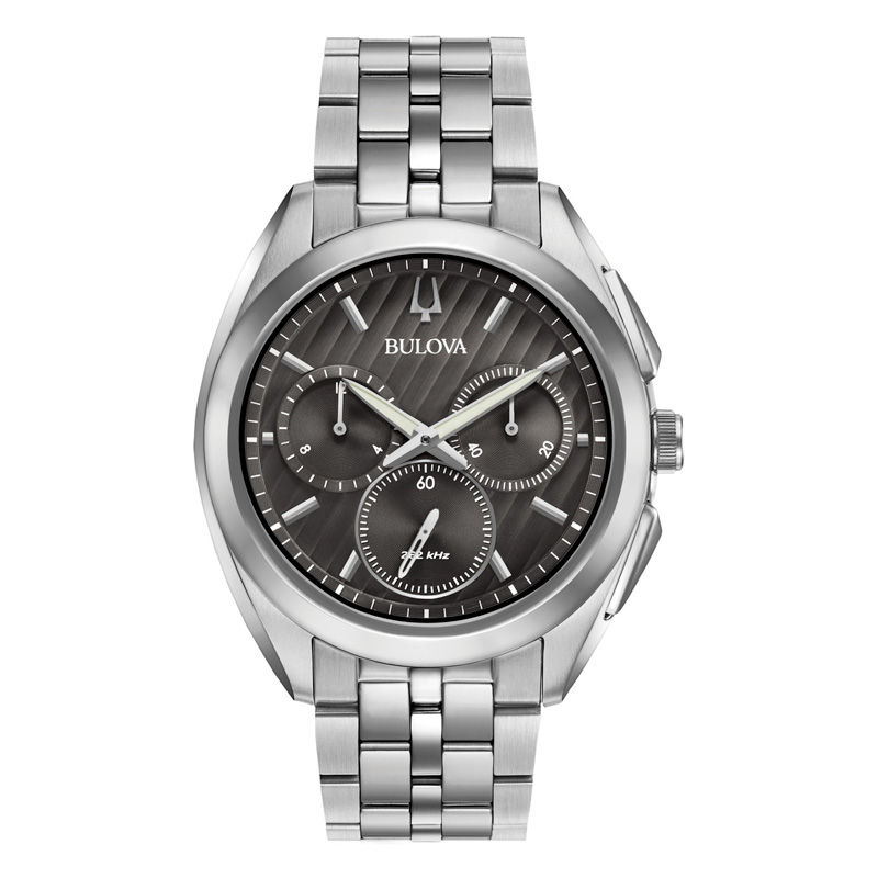 Main Image 1 of Men's Bulova Curv Chronograph Watch with Dark Grey Dial (Model: 96A186)