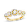 Thumbnail Image 1 of 1 CT. T.W. Diamond Frame Five Stone Anniversary Band in 14K Gold