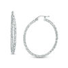 Thumbnail Image 0 of Diamond-Cut Hoop Earrings in 14K White Gold