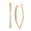 Thumbnail Image 0 of Diamond Fascination™ Geometric Hoop Earrings in Sterling Silver with 18K Gold Plate