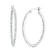 Thumbnail Image 0 of Diamond Fascination™ Inside-Out Hoop Earrings in Sterling Silver with Platinum Plate