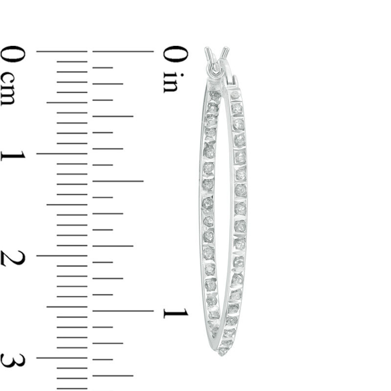 Diamond Fascination™ Inside-Out Hoop Earrings in Sterling Silver with Platinum Plate