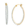 Thumbnail Image 0 of Diamond Fascination™ Inside-Out Hoop Earrings in Sterling Silver with 18K Gold Plate