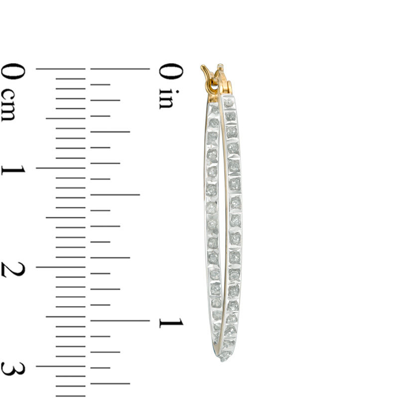 Main Image 2 of Diamond Fascination™ Inside-Out Hoop Earrings in Sterling Silver with 18K Gold Plate