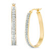 Thumbnail Image 1 of Diamond Fascination™ U-Hoop Earrings in Sterling Silver with 18K Gold Plate