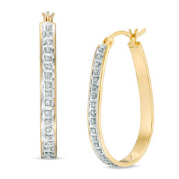 Diamond Fascination™ U-Hoop Earrings in Sterling Silver with 18K Gold Plate
