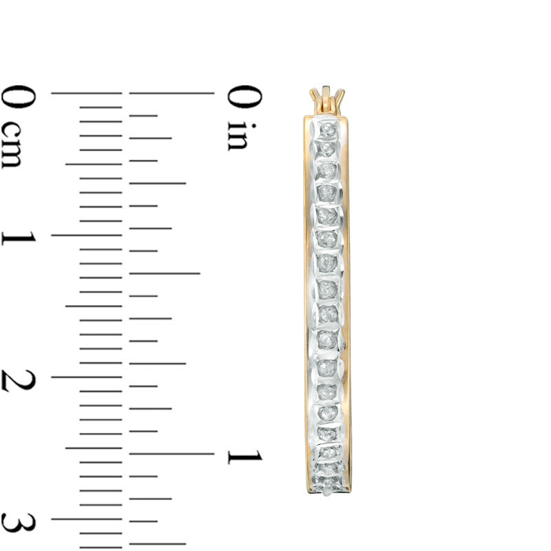 Main Image 2 of Diamond Fascination™ U-Hoop Earrings in Sterling Silver with 18K Gold Plate