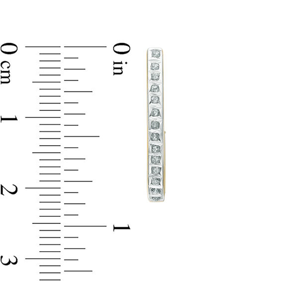 Diamond Fascinationâ¢ J-Hoop Earrings in Sterling Silver with 18K Gold Plate