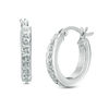 Thumbnail Image 0 of Diamond Fascination™ Small Hoop Earrings in Sterling Silver with Platinum Plate