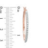 Thumbnail Image 2 of Diamond Fascination™ Hoop Earrings in Sterling Silver with 18K Rose Gold Plate