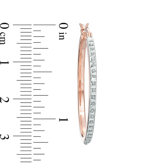 Diamond Fascination™ Hoop Earrings in Sterling Silver with 18K Rose Gold Plate