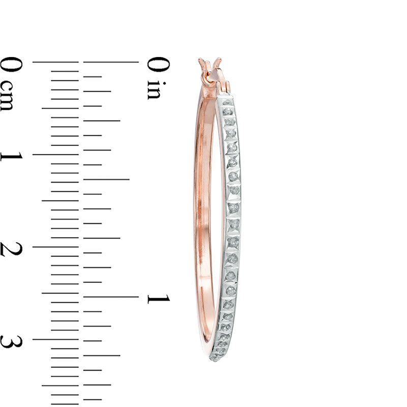 Main Image 2 of Diamond Fascination™ Hoop Earrings in Sterling Silver with 18K Rose Gold Plate