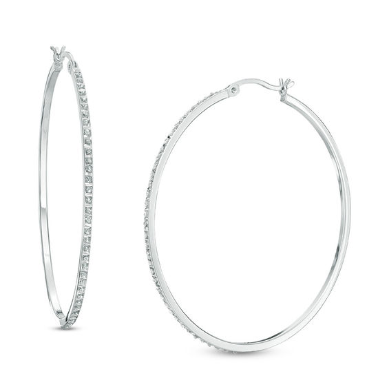 Unique X-Large Diamond Hoop Earrings