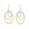 Thumbnail Image 0 of Diamond Fascination™ Triple Oval Dangle Drop Earrings in Sterling Silver with 18K Gold Plate