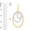 Thumbnail Image 1 of Diamond Fascination™ Triple Oval Dangle Drop Earrings in Sterling Silver with 18K Gold Plate