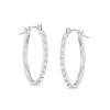 Thumbnail Image 0 of Diamond Fascination™ Small Oval Hoop Earrings in 14K White Gold