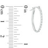 Thumbnail Image 1 of Diamond Fascination™ Small Oval Hoop Earrings in 14K White Gold