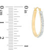 Thumbnail Image 2 of Diamond Fascination™ Small Pear-Shaped Hoop Earrings in 14K Gold