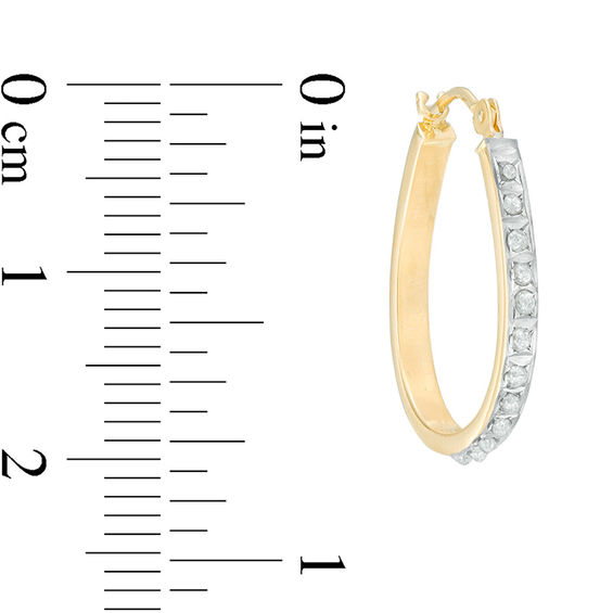 Diamond Fascination™ Small Pear-Shaped Hoop Earrings in 14K Gold