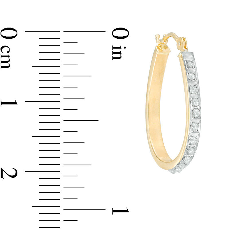 Main Image 2 of Diamond Fascination™ Small Pear-Shaped Hoop Earrings in 14K Gold