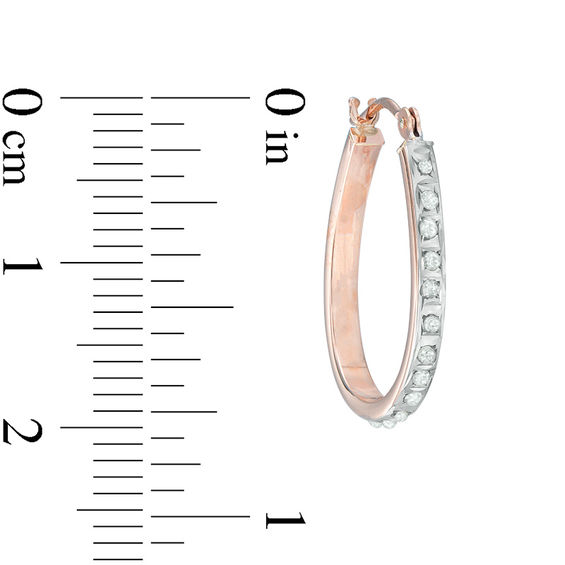 Diamond Fascination™ Small Pear-Shaped Hoop Earrings in 14K Rose Gold