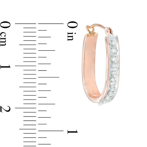 Diamond Fascination™ U-Hoop Earrings in 14K Rose Gold