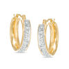 Thumbnail Image 1 of Diamond Fascination™ Small Hoop Earrings in 14K Gold