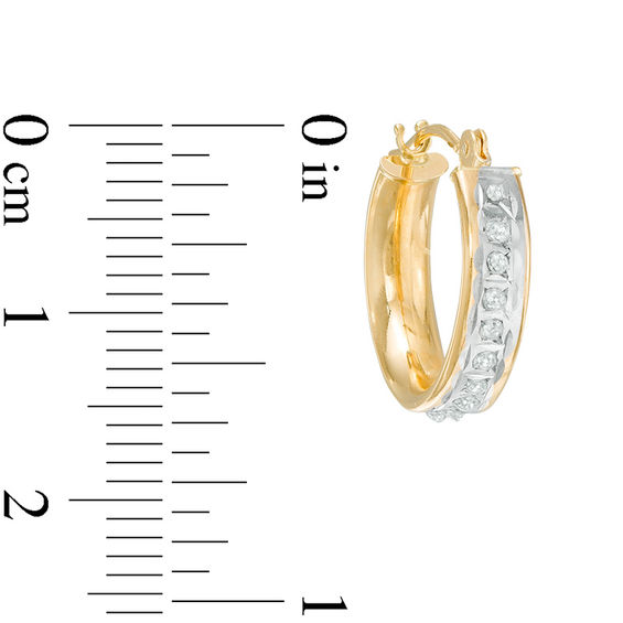Diamond Fascination™ Small Hoop Earrings in 14K Gold