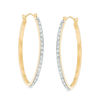 Thumbnail Image 1 of Diamond Fascination™ Elongated Oval Hoop Earrings in 14K Gold