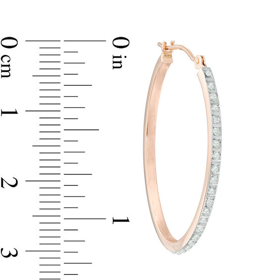 Diamond Fascinationâ¢ Oval Hoop Earrings in 14K Rose Gold