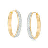Thumbnail Image 1 of Diamond Fascination™ Oval Hoop Earrings in 14K Gold