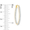 Thumbnail Image 2 of Diamond Fascination™ Inside-Out Pear-Shaped Hoop Earrings in 14K Gold