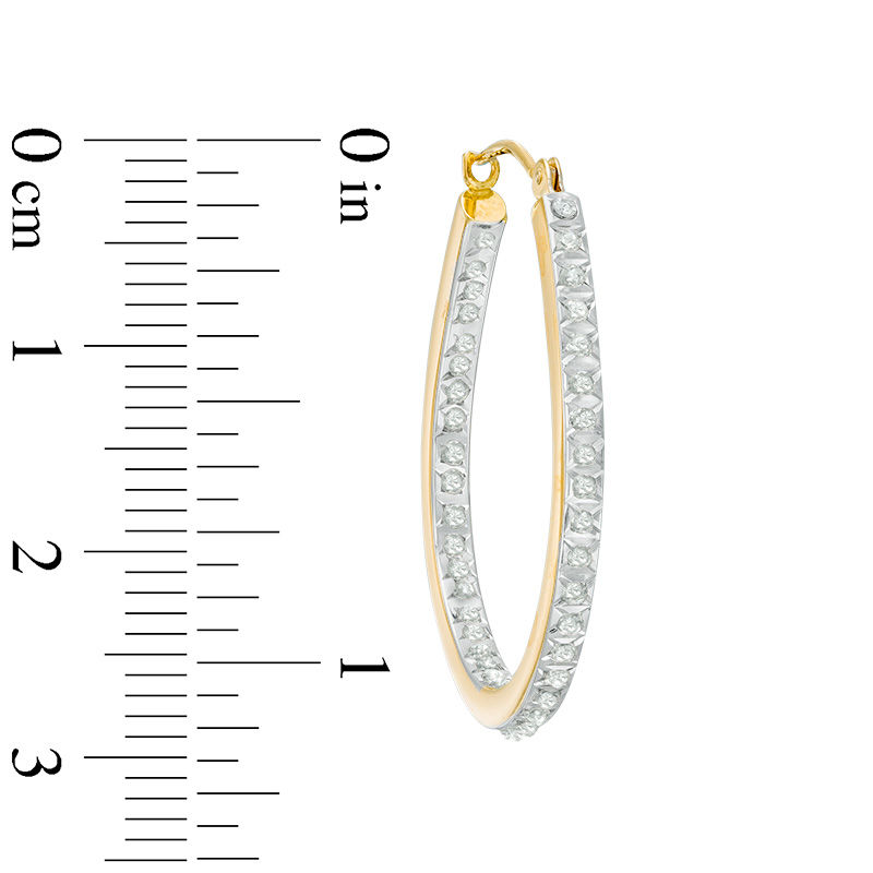 Main Image 2 of Diamond Fascination™ Inside-Out Pear-Shaped Hoop Earrings in 14K Gold