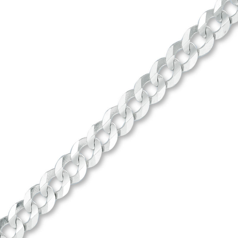 Men's 4.7mm Curb Chain Bracelet in Solid 14K White Gold - 8.0"