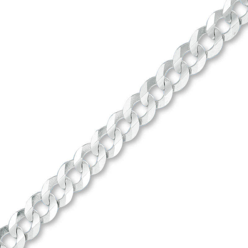 14K White Gold Curb Chain Bracelet