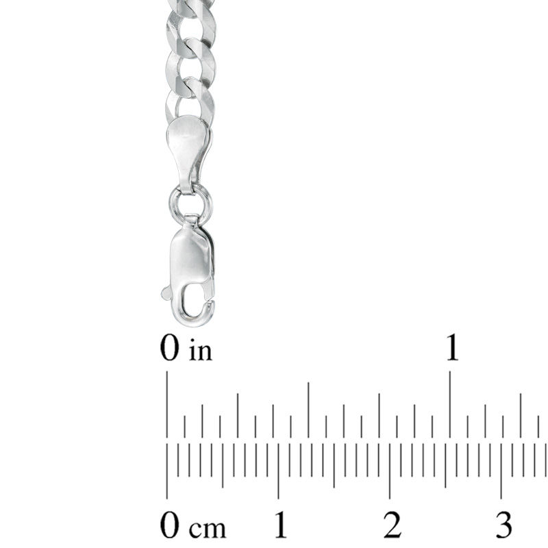 Men's 4.7mm Curb Chain Bracelet in Solid 14K White Gold - 8.0"