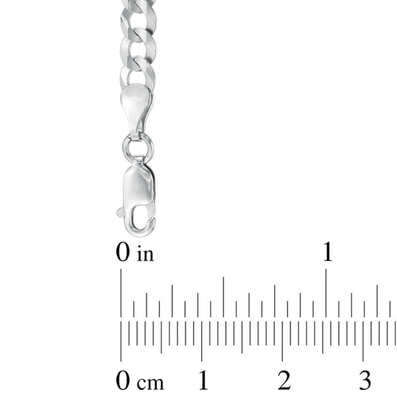 14K White Gold Flat Curb Chain Bracelet (8) - American Jewelry