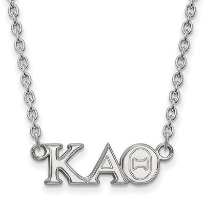 White Sterling Silver Charm Pendant Greek Alpha Sigma 18 mm 10