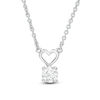 Thumbnail Image 0 of 1/4 CT. Diamond Solitaire with Heart Bale Pendant in 14K White Gold