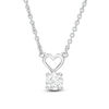 Thumbnail Image 1 of 1/4 CT. Diamond Solitaire with Heart Bale Pendant in 14K White Gold