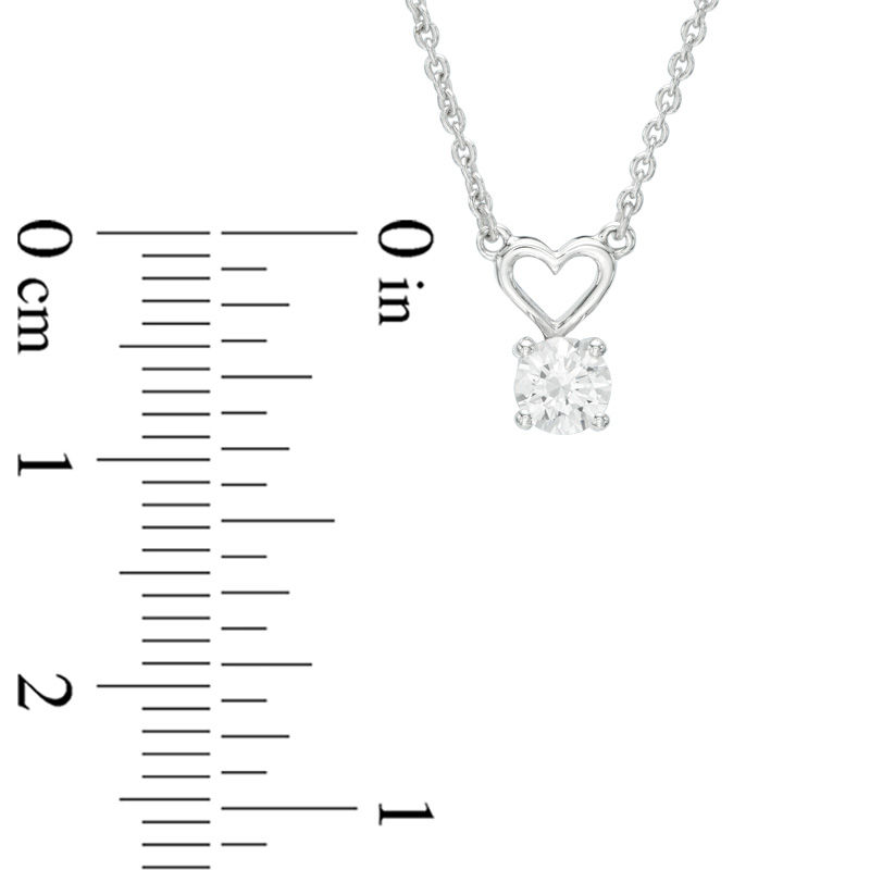 1/4 CT. Diamond Solitaire with Heart Bale Pendant in 14K White Gold