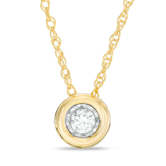 1/ CT. Diamond Solitaire Pendant in 10K Gold